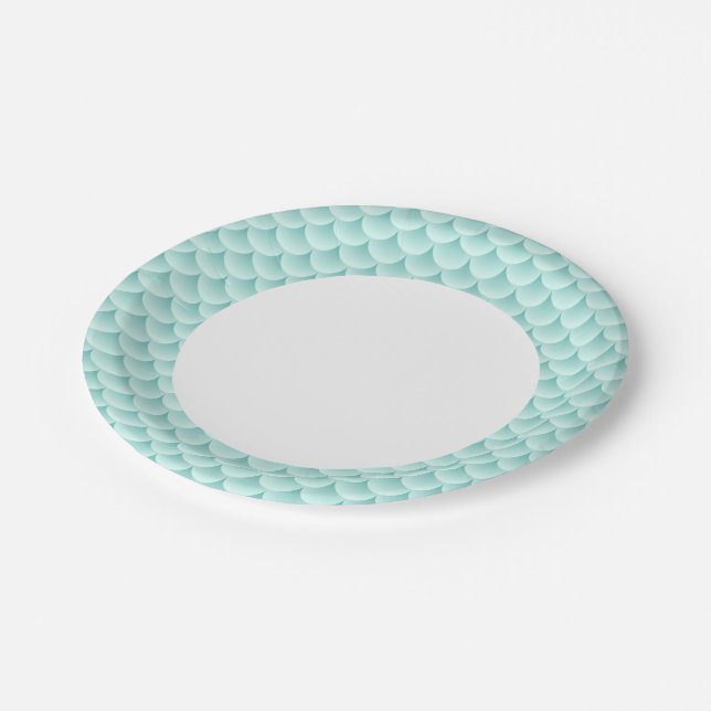 Fish Scales Pattern Paper Plates (Angled)