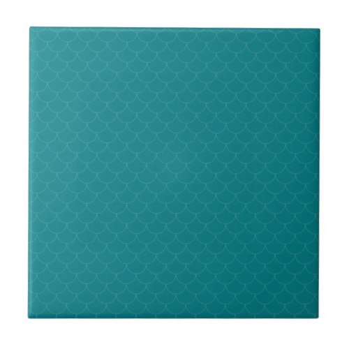 Fish scales teal color blue green ceramic tile