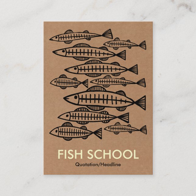 Fish School - Cardboard Box Business Card (Front)
