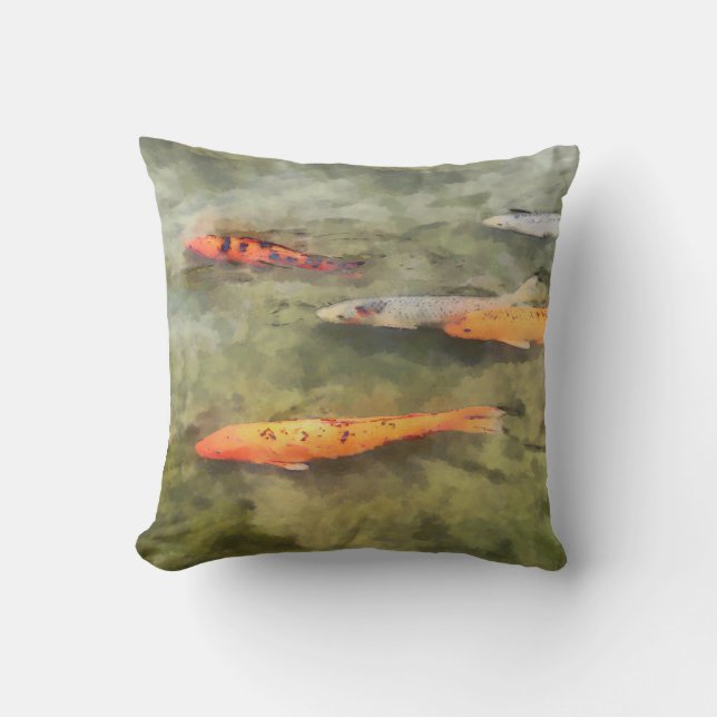 Fish - School Of Koi': Throw Pillow (Front)