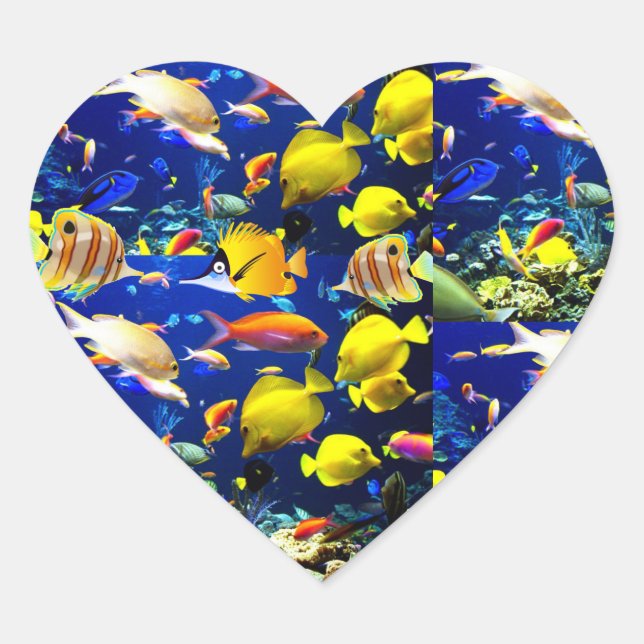 fish sea heart sticker (Front)