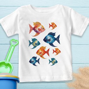 Fish Sea Life Colorful Ocean Wildlife Baby T-Shirt