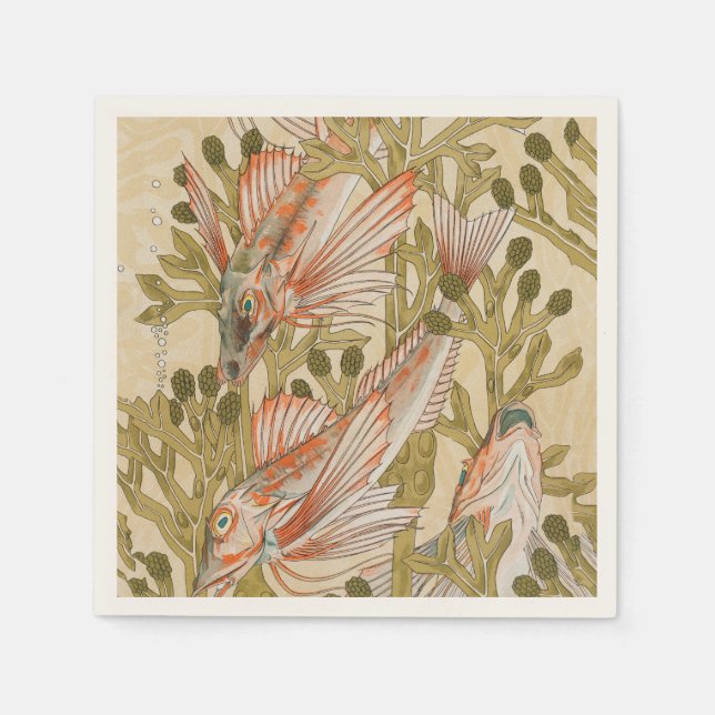 Fish Sea Life Underwater Animal Napkins (Front)