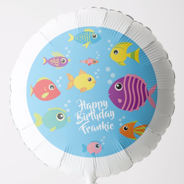Fish Sea Ocean Kid's Birthday Aquarium Balloon (Front)