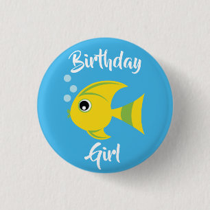 Fish Sea Ocean Kid's Birthday Aquarium Button
