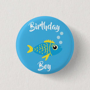 Fish Sea Ocean Kid's Birthday Aquarium Button