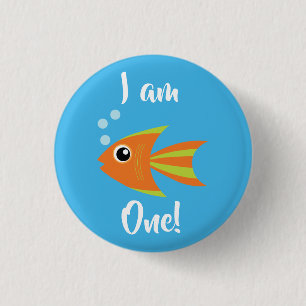 Fish Sea Ocean Kid's Birthday Aquarium Button