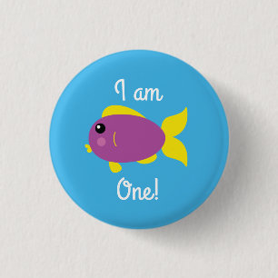 Fish Sea Ocean Kid's Birthday Aquarium Button