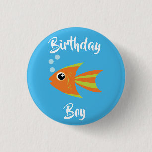 Fish Sea Ocean Kid's Birthday Aquarium Button