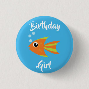 Fish Sea Ocean Kid's Birthday Aquarium Button