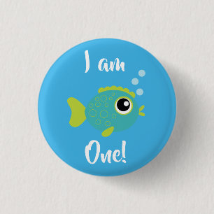 Fish Sea Ocean Kid's Birthday Aquarium Button