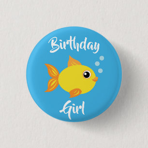Fish Sea Ocean Kid's Birthday Aquarium Button
