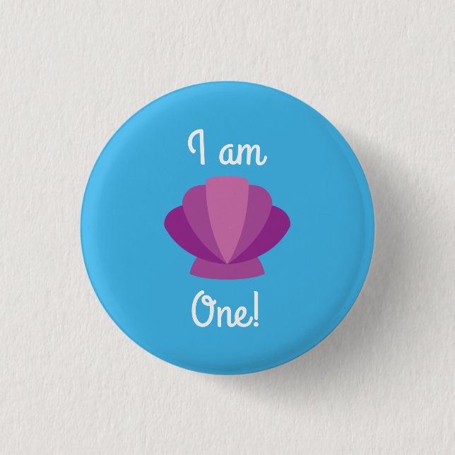Fish Sea Ocean Kid's Birthday Aquarium Button (Front)
