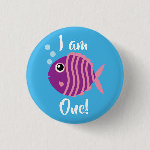 Fish Sea Ocean Kid's Birthday Aquarium Button