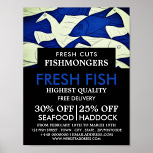 Fish & Seagulls, Fishmonger/Wife, Fish Market Poster