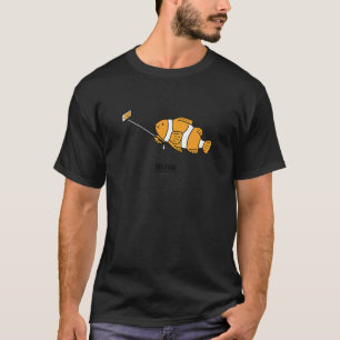 Fish Selfish  Phone Photo Selfie Stick Orange Smil T-Shirt