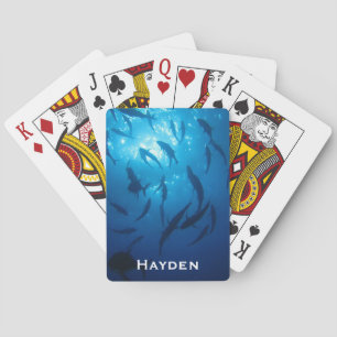 Fish Shoal and Sunlight Under the Sea Personalised Poker Cards