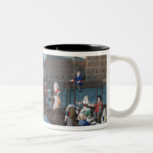 Fish Shop and Laundry Boat at the Quai Two_Tone Coffee Mug