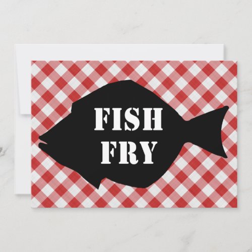 Fish Silo on Red &amp; White Checked Cloth Fish Fry Personalized Invites