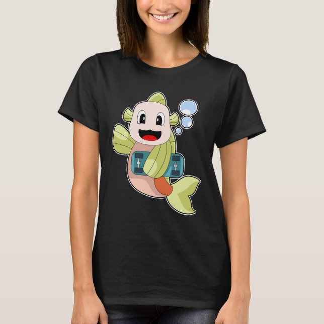 Fish Skater Skateboard T-Shirt (Front)