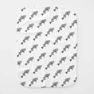 Fish skeleton baby burp cloth