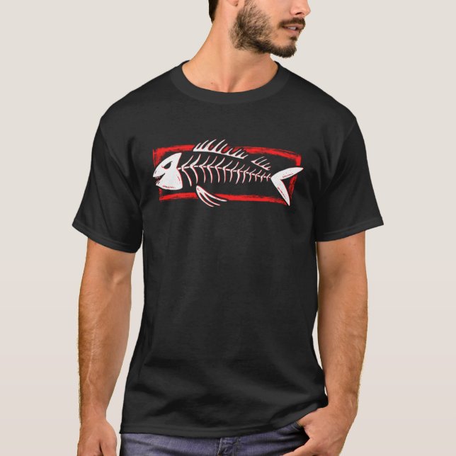 Fish Skeleton Bones Creature Pullover Hoodie (Front)