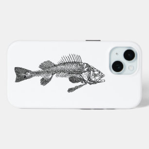 Fish skeleton iPhone 15 case