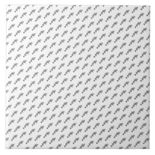 Fish skeleton ceramic tile