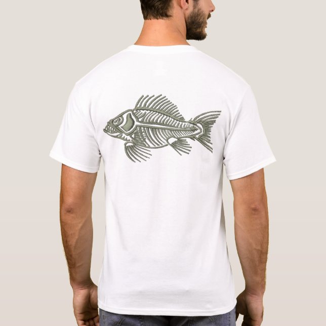 Fish Skeleton Fishing Design T-Shirt (Back)
