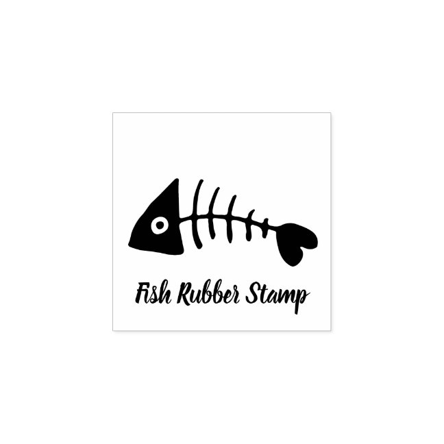 Fish Skeleton mini Rubber Stamp
