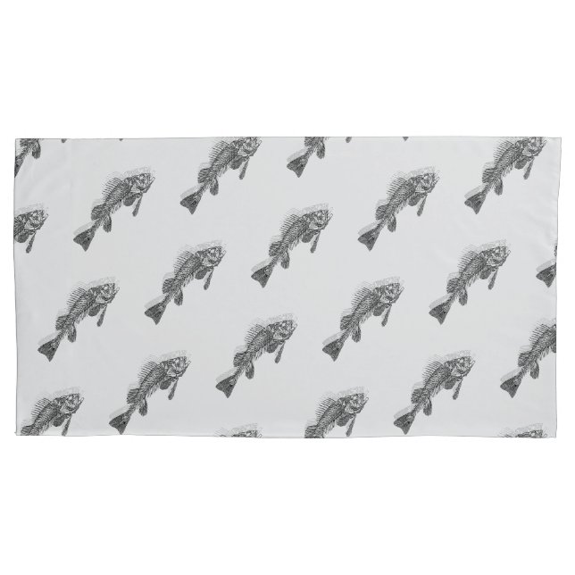 Fish skeleton pillow case (Front)