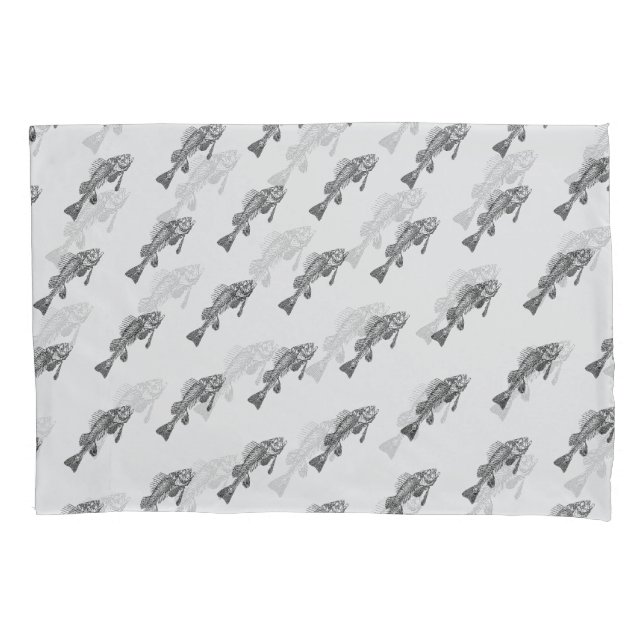 Fish skeleton pillow case (Front)