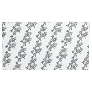 Fish skeleton pillow case