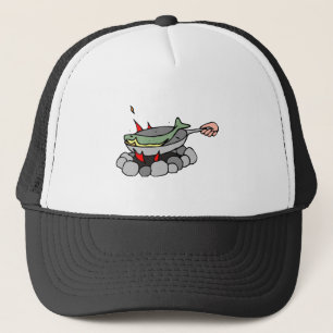 Fish skillet trucker hat