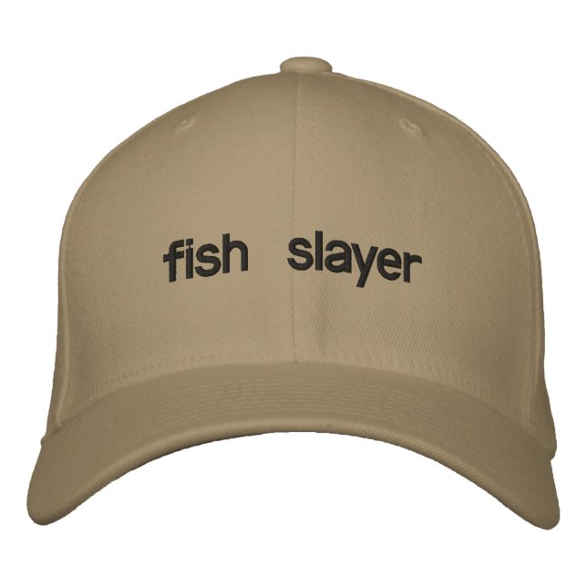 fish slayer embroidered baseball hat (Front)