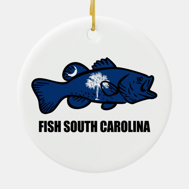 Fish South Carolina Ceramic Ornament (Back)