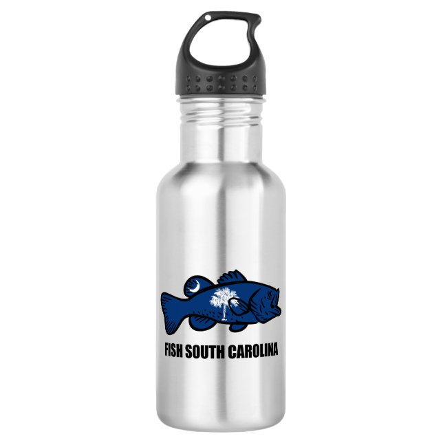 Fish South Carolina Stainless Steel Water Bottle (Front)
