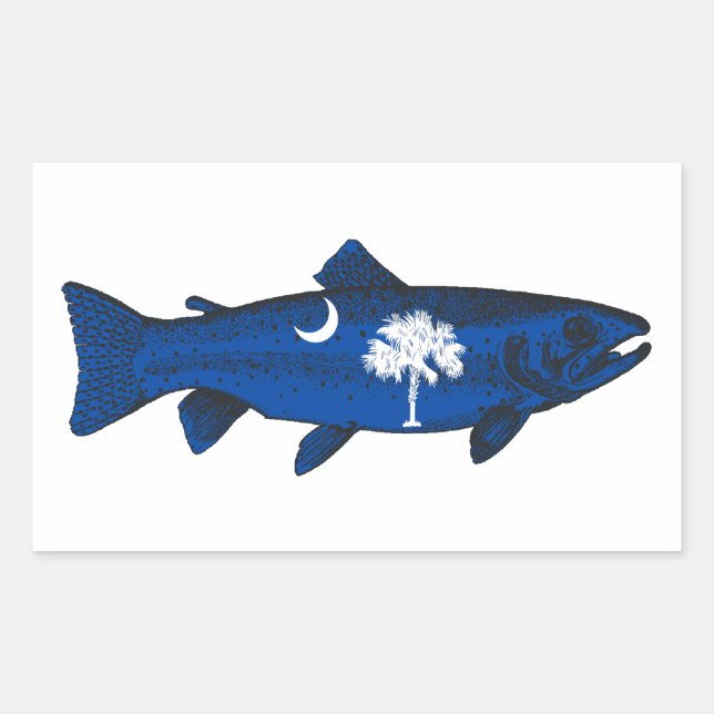 Fish South Carolina Trout Rectangular Sticker (Front)