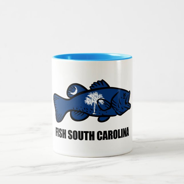 Fish South Carolina Two-Tone Coffee Mug (Center)