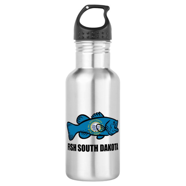 Fish South Dakota Stainless Steel Water Bottle (Front)