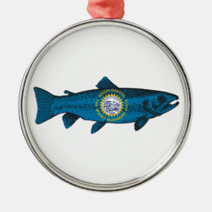 Fish South Dakota Trout Metal Ornament