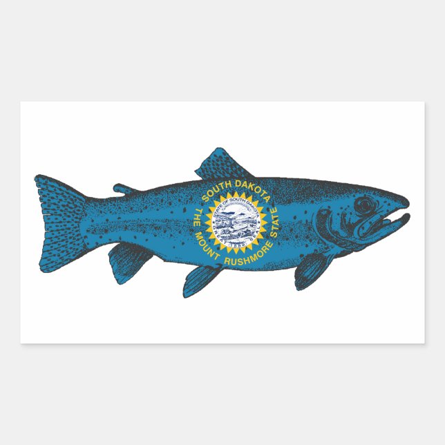 Fish South Dakota Trout Rectangular Sticker (Front)