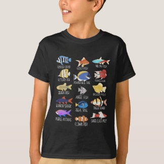 Fish Species Types Of Freshwater Fish Fisherkid T-Shirt