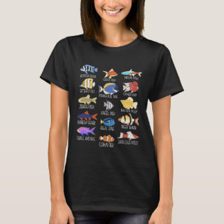 Fish Species Types Of Freshwater Fish Fisherwoman T-Shirt