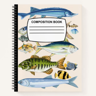 Fish Spiral Composition Notebook