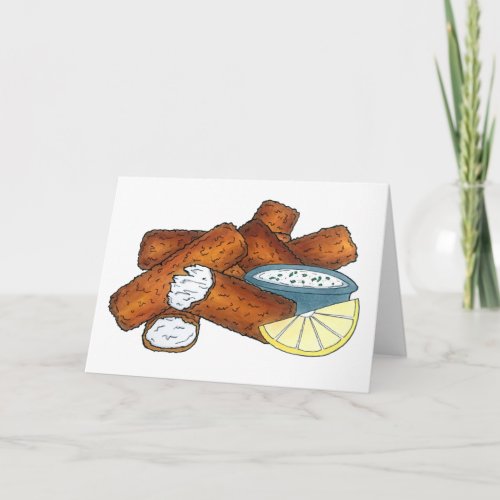 Fish Sticks Fishsticks Fish Fingers Tartar Sauce Card