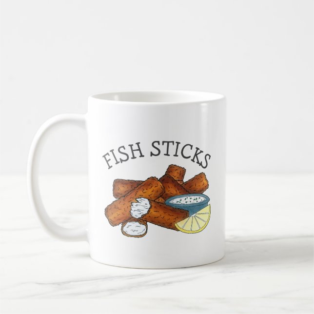 Fish Sticks Fishsticks Fish Fingers Tartar Sauce Coffee Mug (Left)