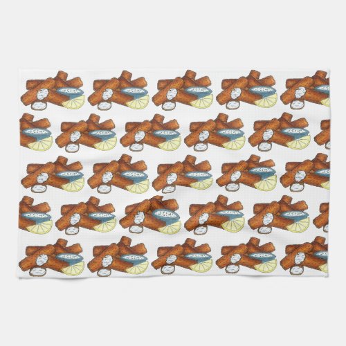 Fish Sticks Fishsticks Fish Fingers Tartar Sauce Kitchen Towel