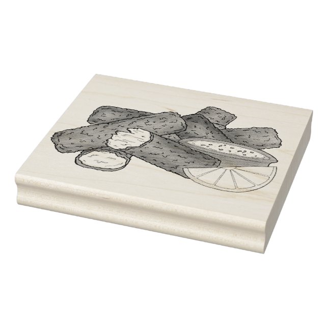 Fish Sticks Fishsticks Fish Fingers Tartar Sauce Rubber Stamp (Stamp)
