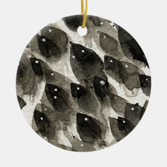 Fish Storm Ceramic Ornament (Front)